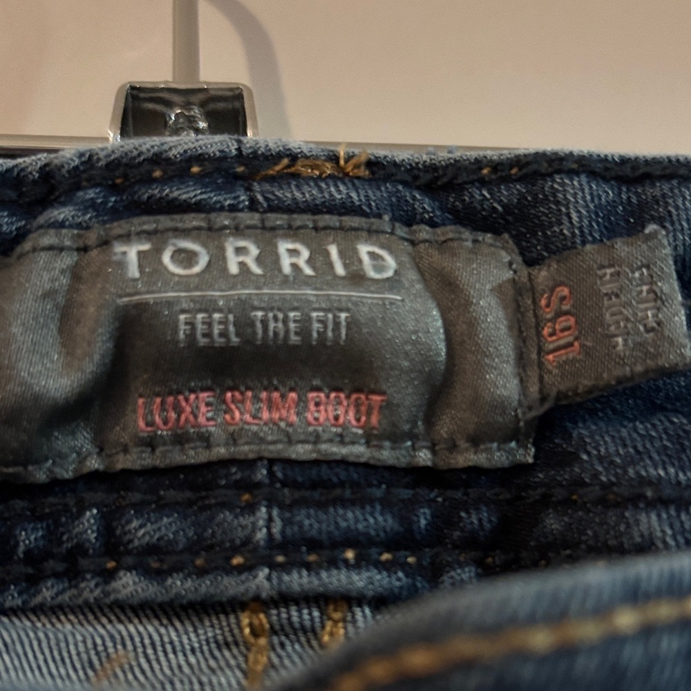 torrid Dark Blue Bootcut Jeans with Subtle Fading - Picture 2 of 3